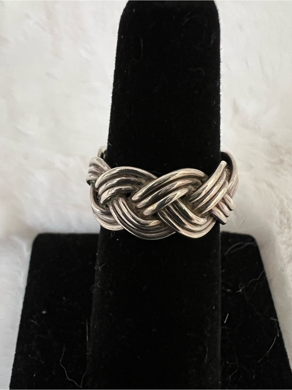 Taxco Sterling Silver Braided Knot Ring - Silver